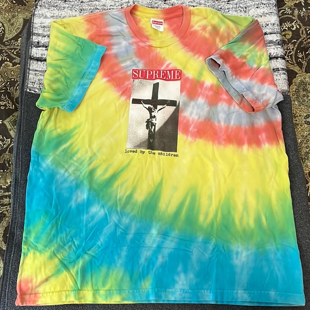 Supreme “loved by the children” tie dye tee shirt